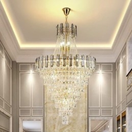 Moderna ed elegante lampada a sospensione in cristallo, lampada a sospensione conica