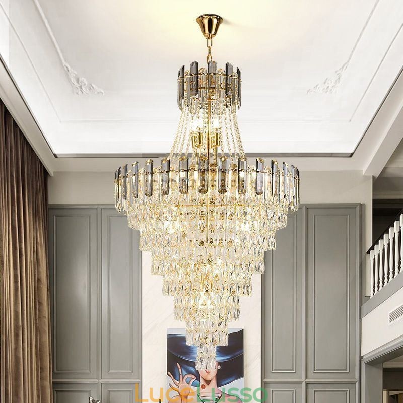 Moderna ed elegante lampada a sospensione in cristallo, lampada a sospensione conica