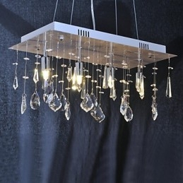 Lampadario tradizionale classico in metallo cromato di cristallo