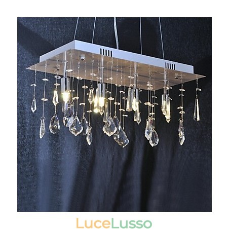 Lampadario tradizionale classico in metallo cromato di cristallo Lampadario tradizionale classico in metallo cromato di cristallo