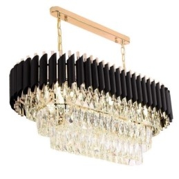 Lampada a sospensione in cristallo Lampada da soffitto ovale