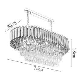 Lampada a sospensione in cristallo Lampada da soffitto ovale
