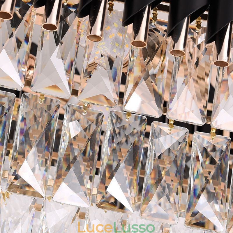 Lampada a sospensione in cristallo Lampada da soffitto ovale