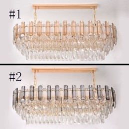 Lampada a sospensione moderna in cristallo, lampada da soffitto ovale