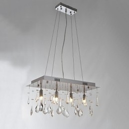 Lampadario tradizionale classico in metallo cromato di cristallo