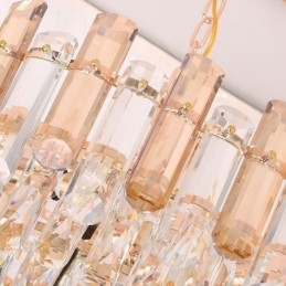 Lampada a sospensione moderna in cristallo, lampada da soffitto ovale