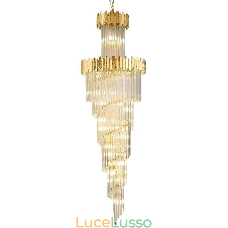 Lampada a sospensione europea Lampada a sospensione in cristallo Scale Foyer