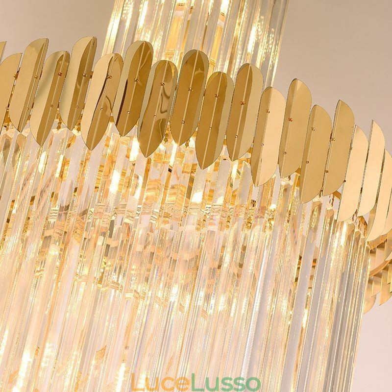 Lampada a sospensione europea Lampada a sospensione in cristallo Scale Foyer
