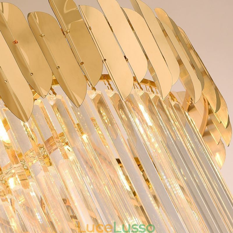Lampada a sospensione europea Lampada a sospensione in cristallo Scale Foyer