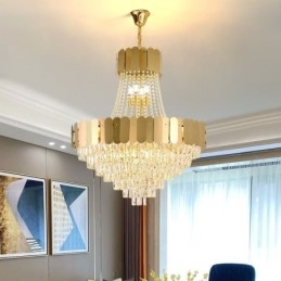 Lampada da soffitto moderna in cristallo dorato K9