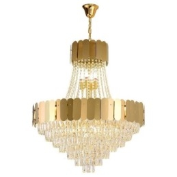 Lampada da soffitto moderna in cristallo dorato K9