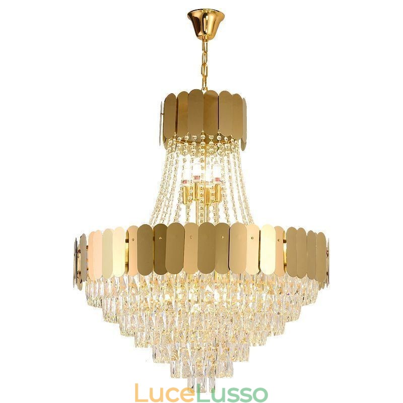 Lampada da soffitto moderna in cristallo dorato K9