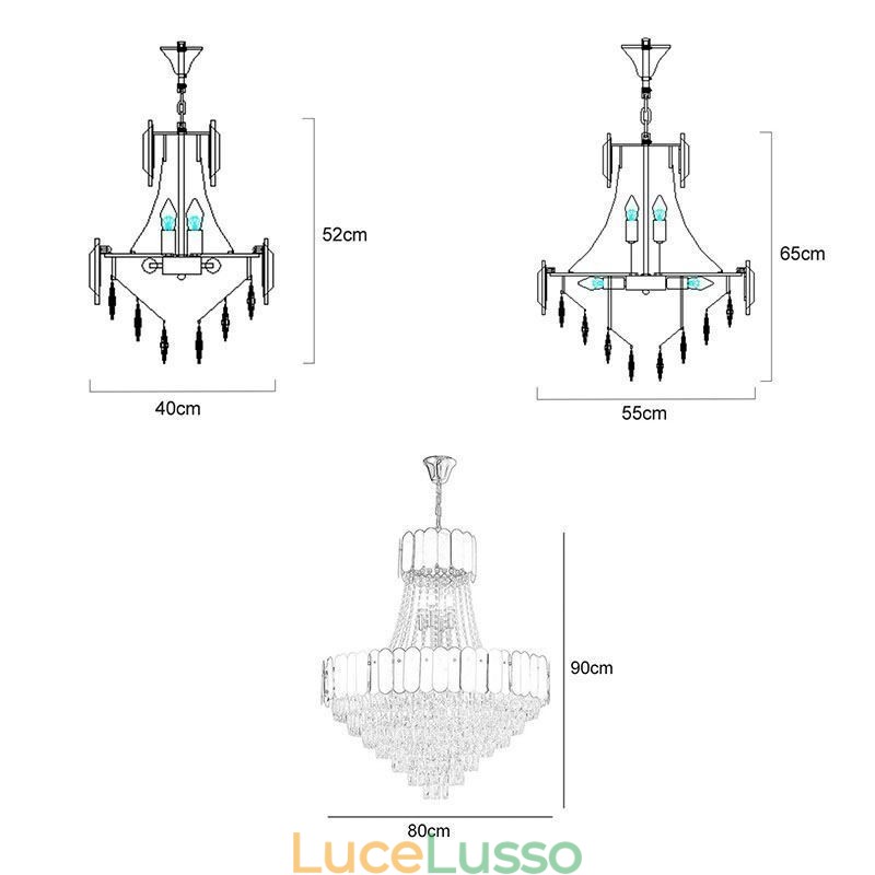 Lampada da soffitto moderna in cristallo dorato K9