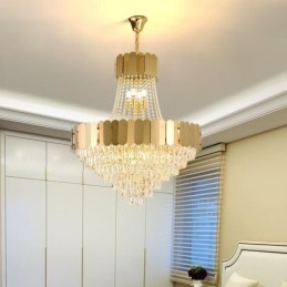 Lampada da soffitto moderna in cristallo dorato K9