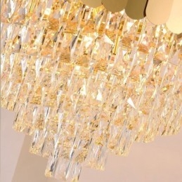 Lampada da soffitto moderna in cristallo dorato K9