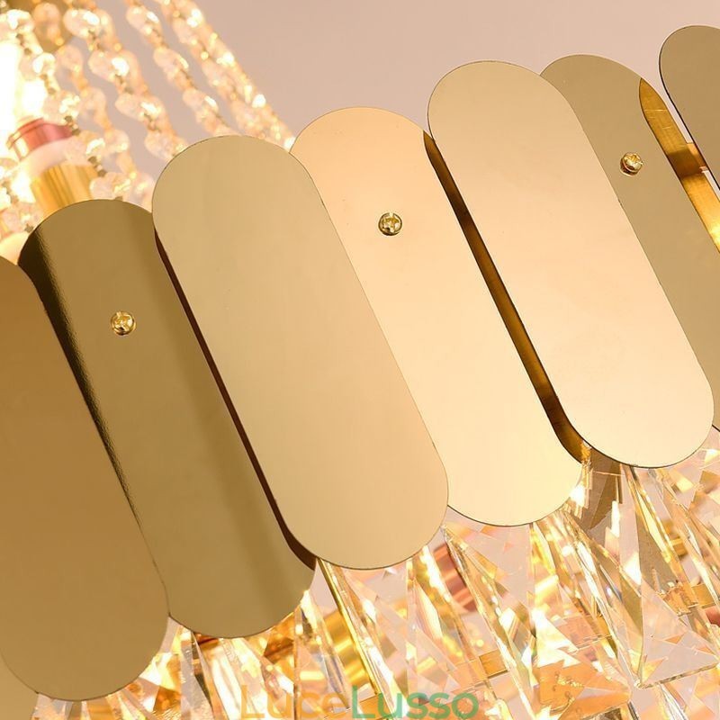 Lampada da soffitto moderna in cristallo dorato K9