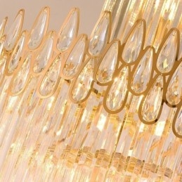 Lampada a sospensione europea in cristallo per soffitti alti e scale