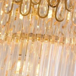 Lampada a sospensione europea in cristallo per soffitti alti e scale