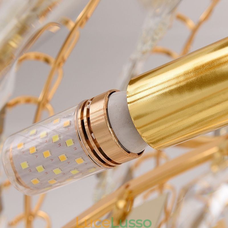 Lampada a sospensione europea in cristallo per soffitti alti e scale