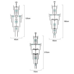 Moderna spettacolare lampada a sospensione con soffitto alto e scale