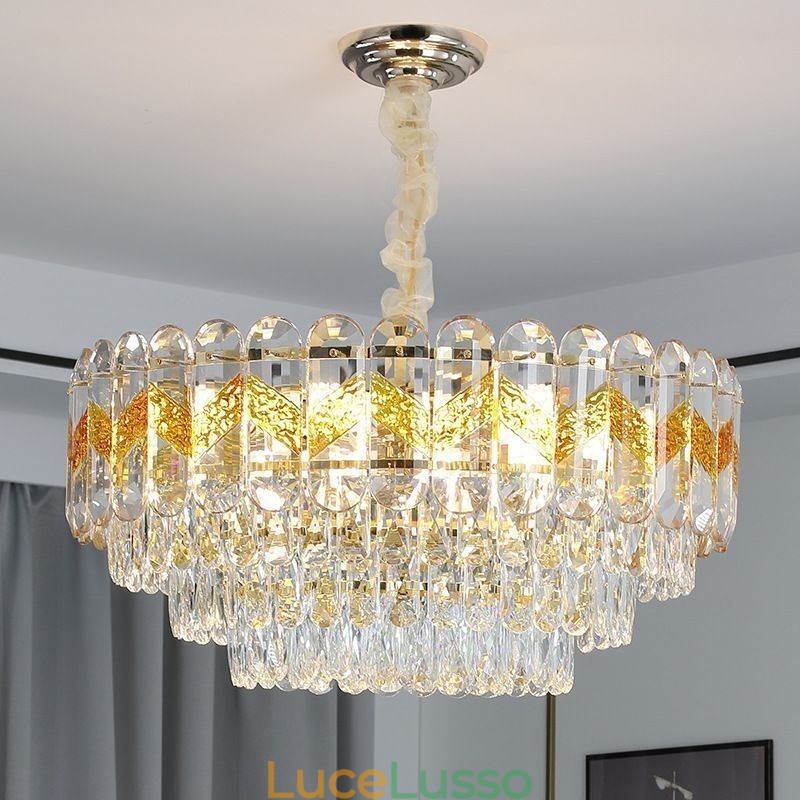 Lampada a sospensione di lusso Lampada da soffitto in cristallo 9 12 16 luci