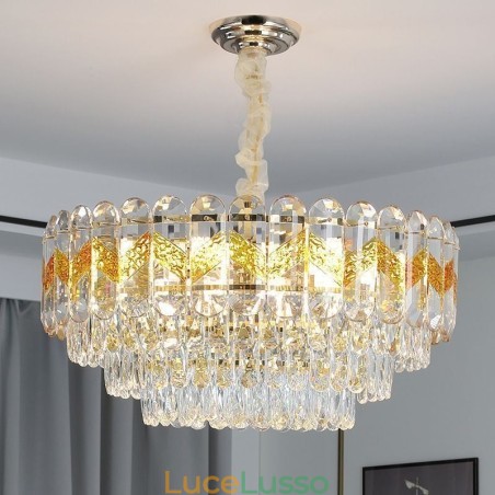 Lampada a sospensione di lusso Lampada da soffitto in cristallo 9 12 16 luci Lampada a sospensione di lusso Lampada da soffitto in cristallo 9 12 16 luci