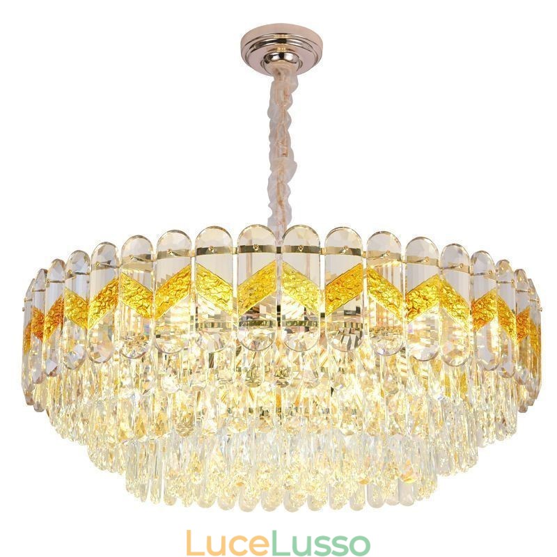 Lampada a sospensione di lusso Lampada da soffitto in cristallo 9 12 16 luci