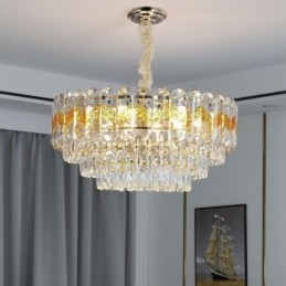 Lampada a sospensione di lusso Lampada da soffitto in cristallo 9 12 16 luci