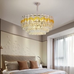 Lampada a sospensione di lusso Lampada da soffitto in cristallo 9 12 16 luci