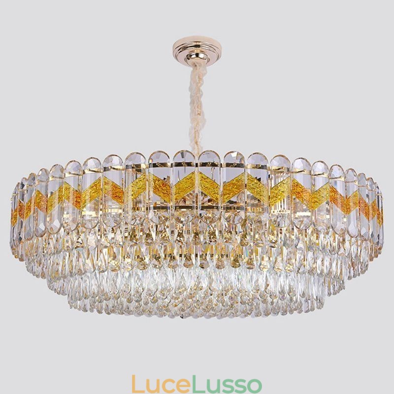 Lampada a sospensione di lusso Lampada da soffitto in cristallo 9 12 16 luci