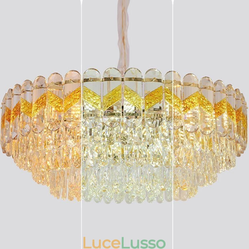 Lampada a sospensione di lusso Lampada da soffitto in cristallo 9 12 16 luci