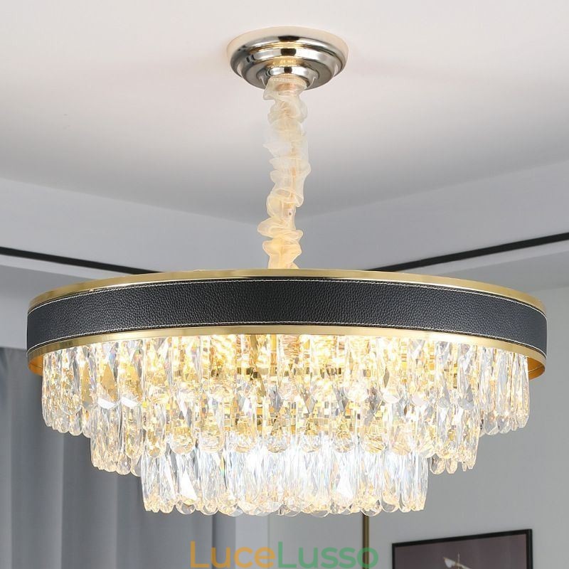 Lampada a sospensione moderna Lampada da soffitto in cristallo 9 12 16 luci