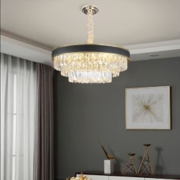 Lampada a sospensione moderna Lampada da soffitto in cristallo 9 12 16 luci