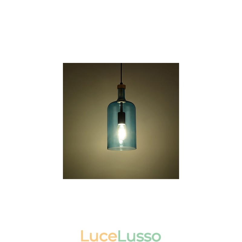 Lampadario moderno con paralume in vetro