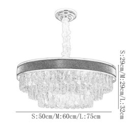 Lampada a sospensione moderna Lampada da soffitto in cristallo 9 12 16 luci