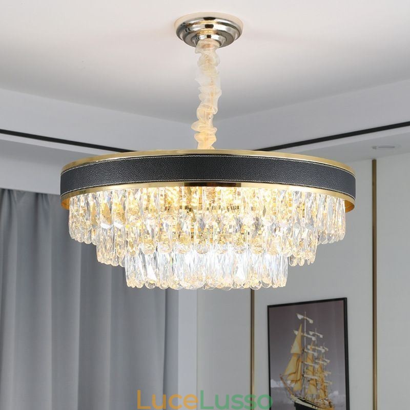 Lampada a sospensione moderna Lampada da soffitto in cristallo 9 12 16 luci