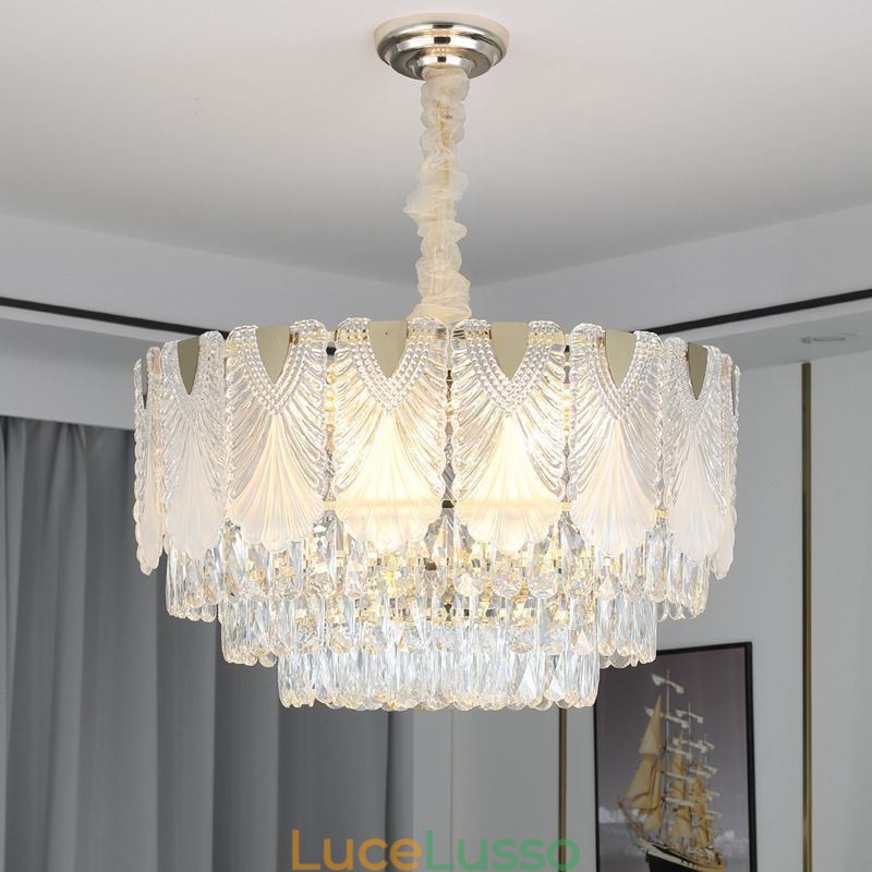 Lampada a sospensione in cristallo Lacy Round Apparecchio di illuminazione da soffitto