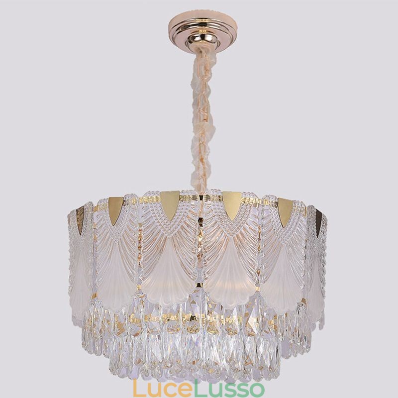 Lampada a sospensione in cristallo Lacy Round Apparecchio di illuminazione da soffitto