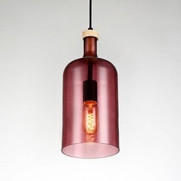 Lampadario moderno con paralume in vetro