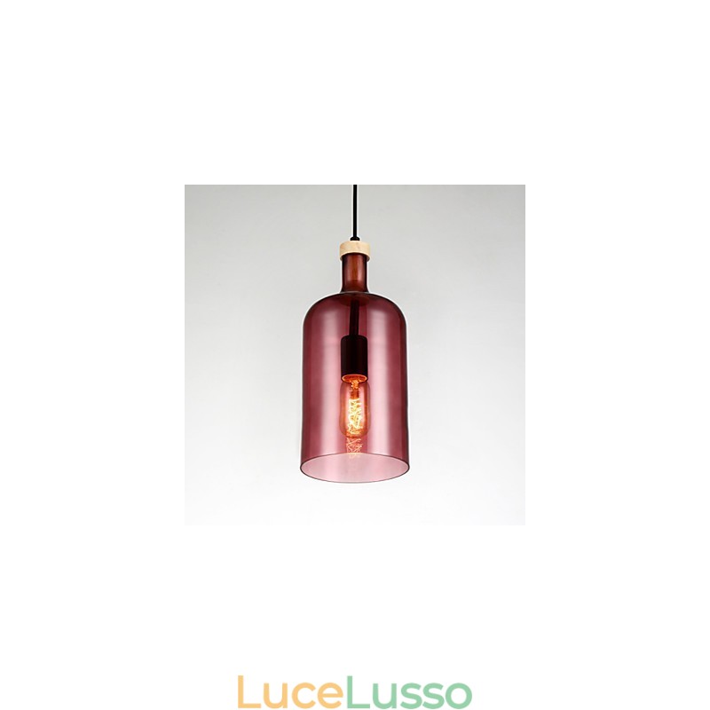 Lampadario moderno con paralume in vetro