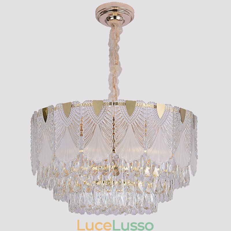 Lampada a sospensione in cristallo Lacy Round Apparecchio di illuminazione da soffitto