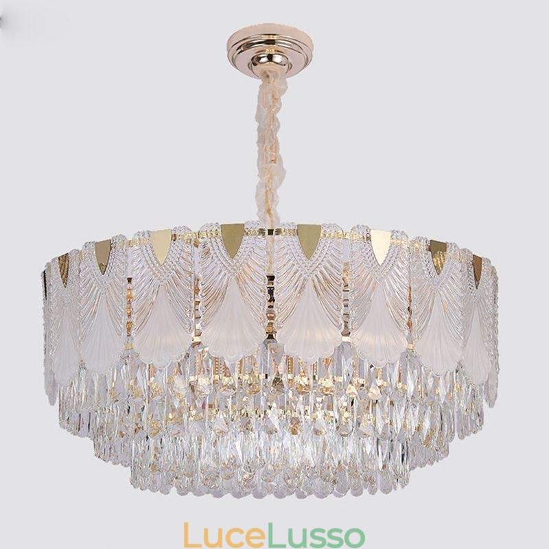 Lampada a sospensione in cristallo Lacy Round Apparecchio di illuminazione da soffitto