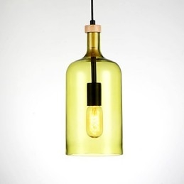 Lampadario moderno con paralume in vetro