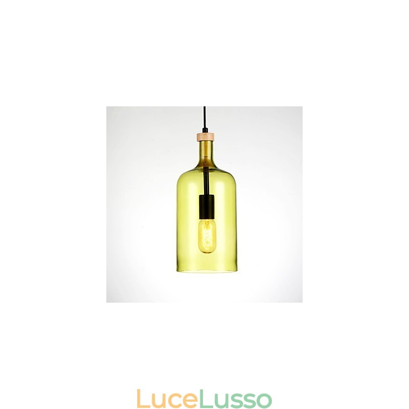 Lampadario moderno con paralume in vetro