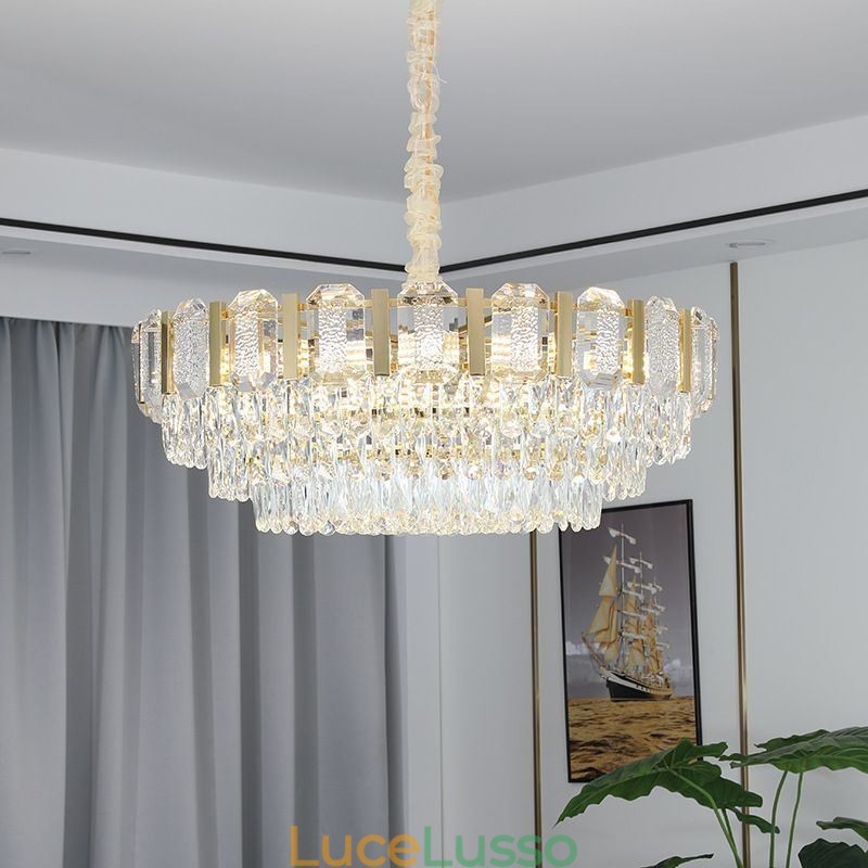 Lampada a sospensione in cristallo Lampada da soffitto rotonda