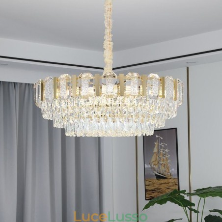 Lampada a sospensione in cristallo Lampada da soffitto rotonda Lampada a sospensione in cristallo Lampada da soffitto rotonda