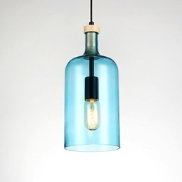 Lampadario moderno con paralume in vetro