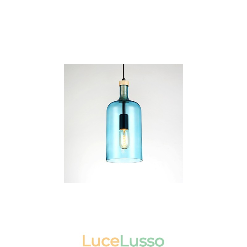 Lampadario moderno con paralume in vetro
