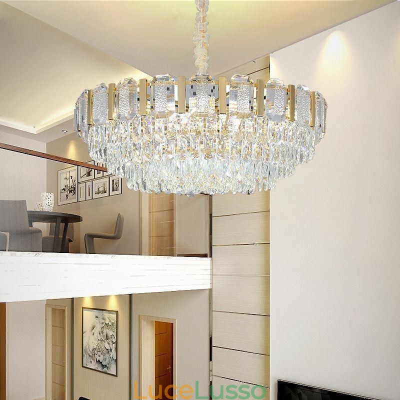 Lampada a sospensione in cristallo Lampada da soffitto rotonda