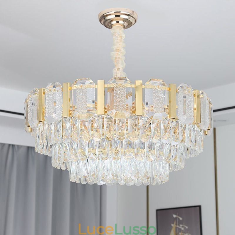 Lampada a sospensione in cristallo Lampada da soffitto rotonda